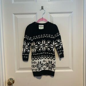 Lolly Wolly Doodle Black Winter Sweater Dress 2/3 Girls